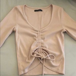 Abercrombie & Fitch light pink long sleeve croptop